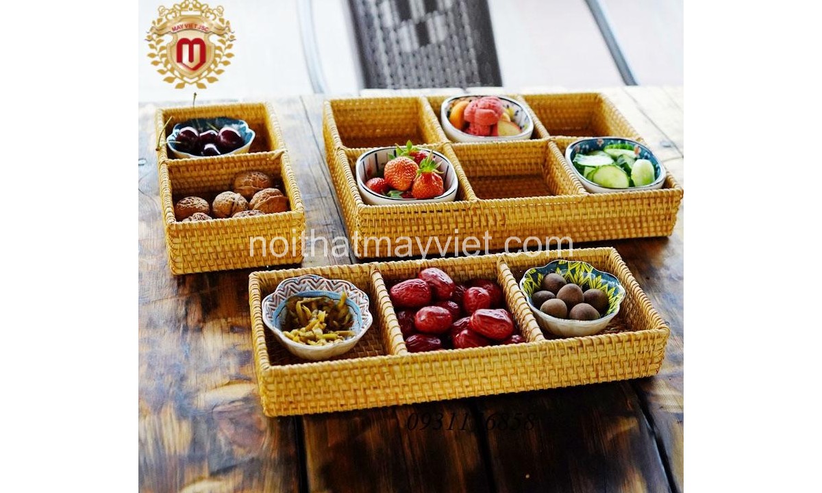 Khay Đựng Đồ Mây Tre KDMT0021